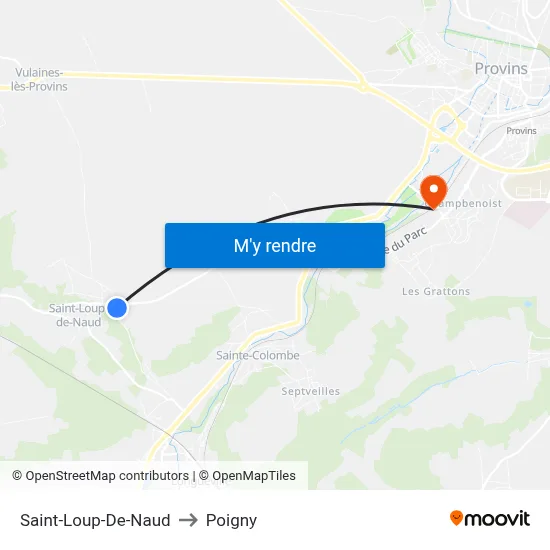 Saint-Loup-De-Naud to Poigny map