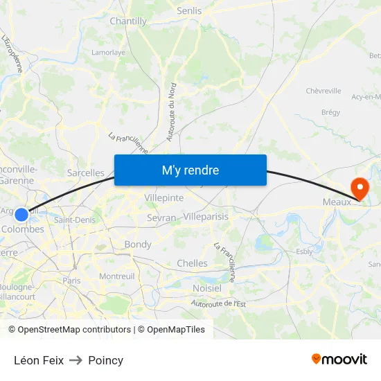 Léon Feix to Poincy map