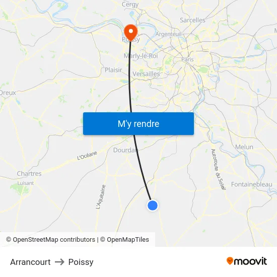 Arrancourt to Poissy map
