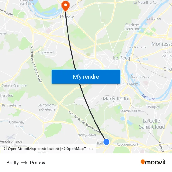 Bailly to Poissy map