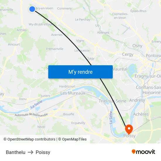 Banthelu to Poissy map