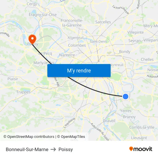 Bonneuil-Sur-Marne to Poissy map