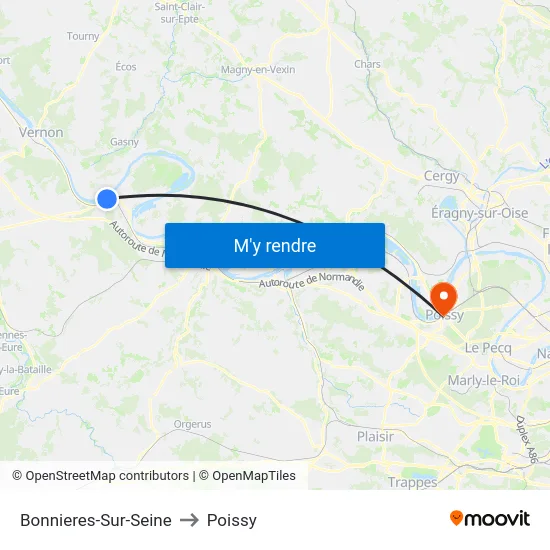 Bonnieres-Sur-Seine to Poissy map