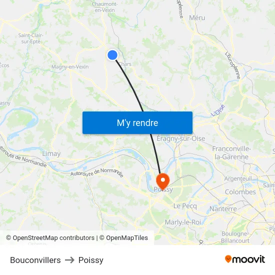 Bouconvillers to Poissy map