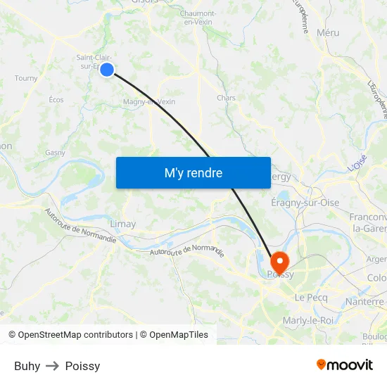 Buhy to Poissy map