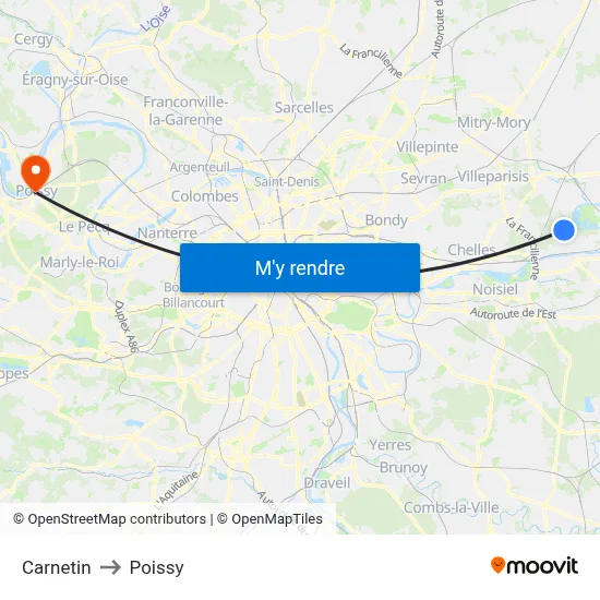 Carnetin to Poissy map