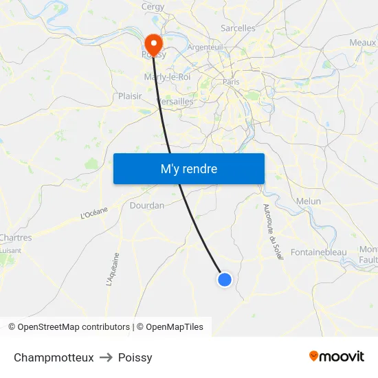 Champmotteux to Poissy map