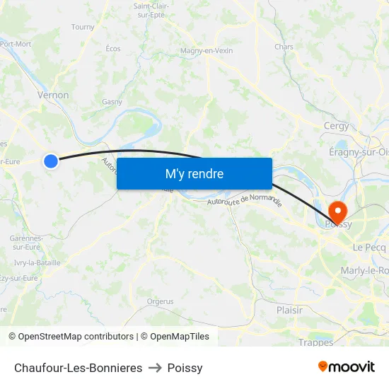Chaufour-Les-Bonnieres to Poissy map