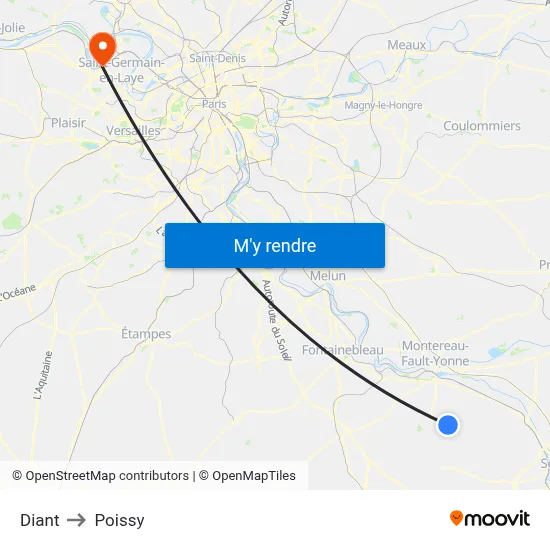 Diant to Poissy map