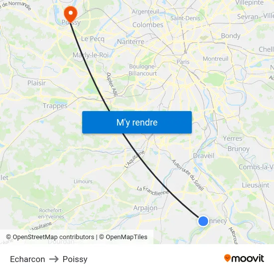 Echarcon to Poissy map