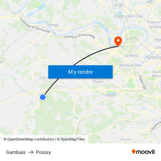 Gambais to Poissy map