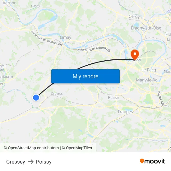 Gressey to Poissy map