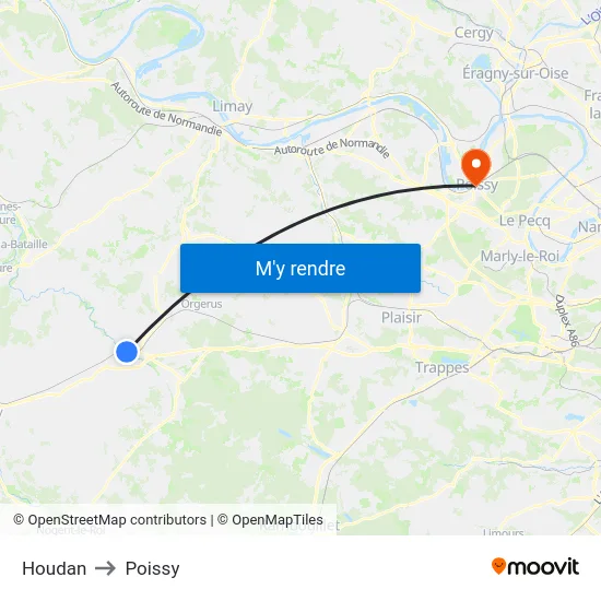 Houdan to Poissy map