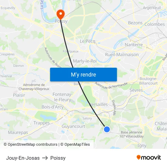 Jouy-En-Josas to Poissy map