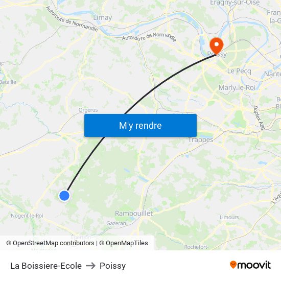 La Boissiere-Ecole to Poissy map