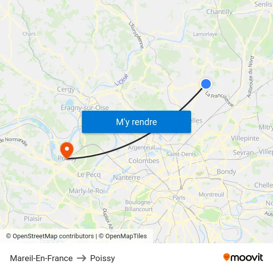 Mareil-En-France to Poissy map
