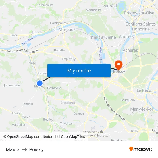 Maule to Poissy map