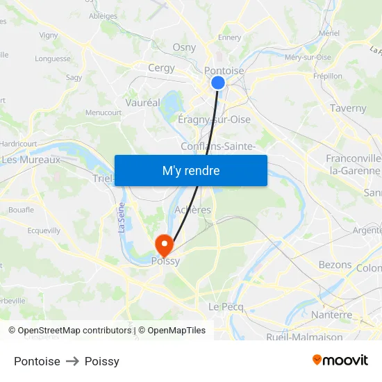 Pontoise to Poissy map