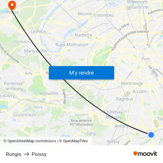 Rungis to Poissy map