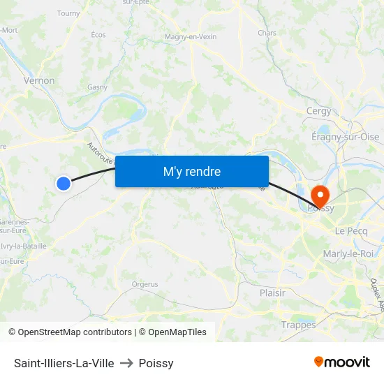 Saint-Illiers-La-Ville to Poissy map