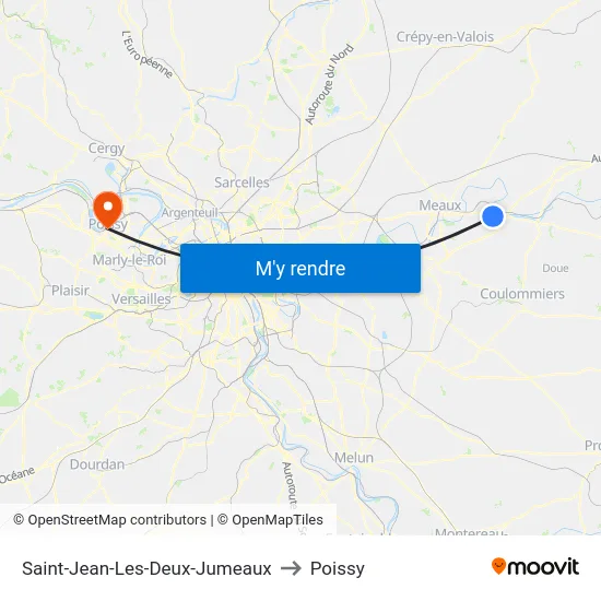 Saint-Jean-Les-Deux-Jumeaux to Poissy map