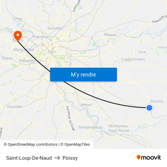 Saint-Loup-De-Naud to Poissy map