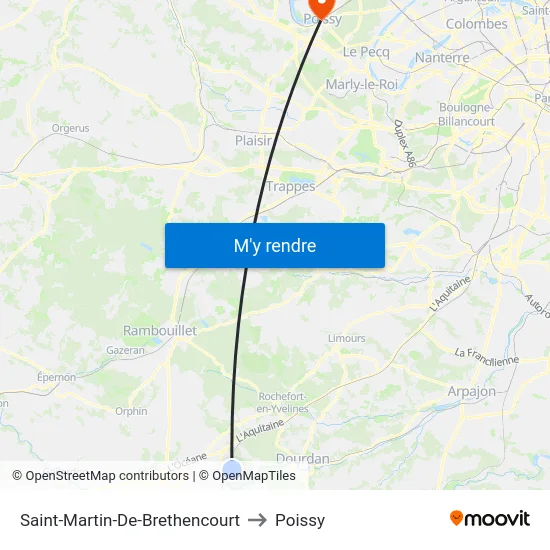 Saint-Martin-De-Brethencourt to Poissy map