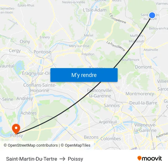 Saint-Martin-Du-Tertre to Poissy map
