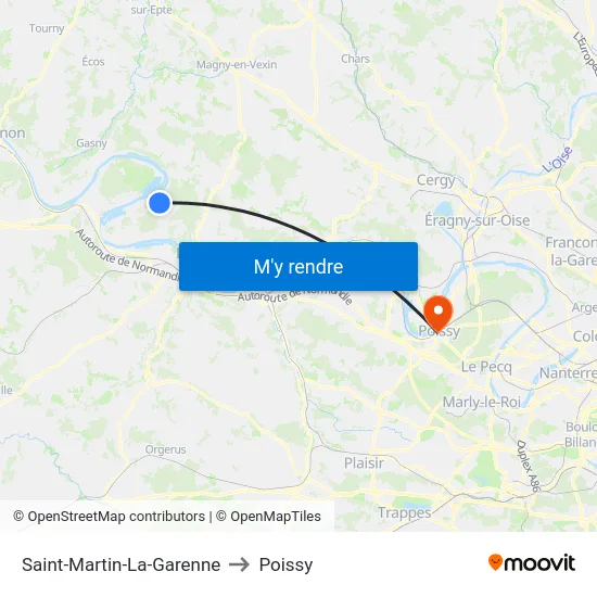 Saint-Martin-La-Garenne to Poissy map