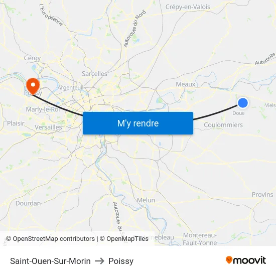 Saint-Ouen-Sur-Morin to Poissy map