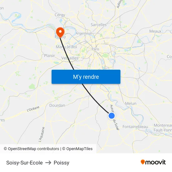 Soisy-Sur-Ecole to Poissy map