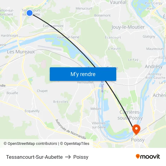 Tessancourt-Sur-Aubette to Poissy map