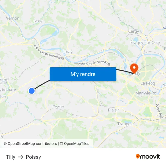 Tilly to Poissy map