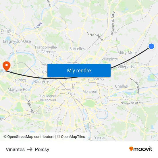 Vinantes to Poissy map