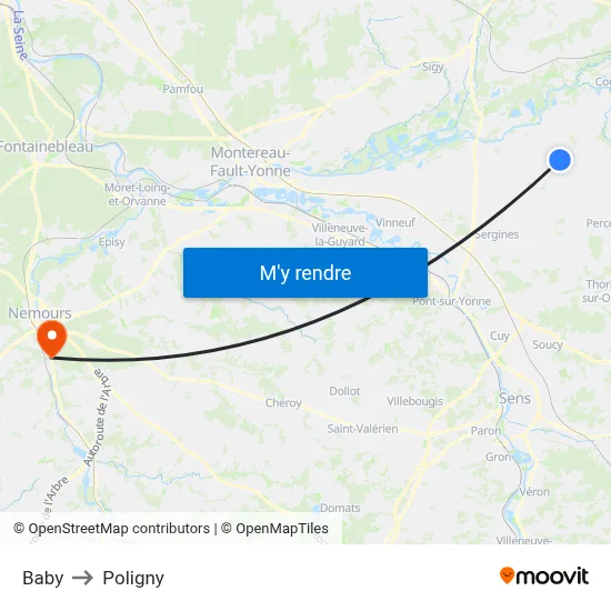 Baby to Poligny map
