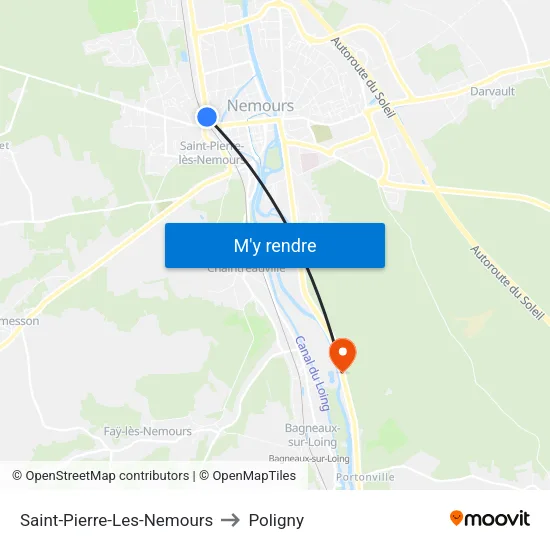 Saint-Pierre-Les-Nemours to Poligny map