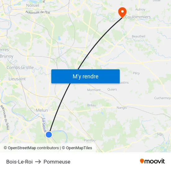 Bois-Le-Roi to Pommeuse map