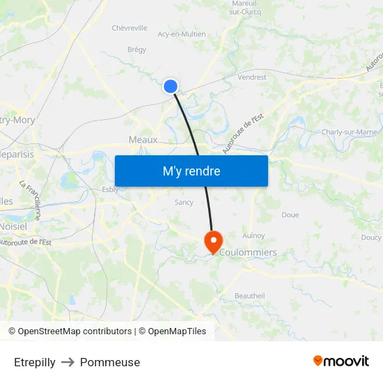 Etrepilly to Pommeuse map
