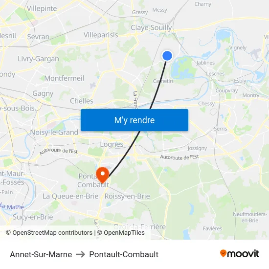 Annet-Sur-Marne to Pontault-Combault map