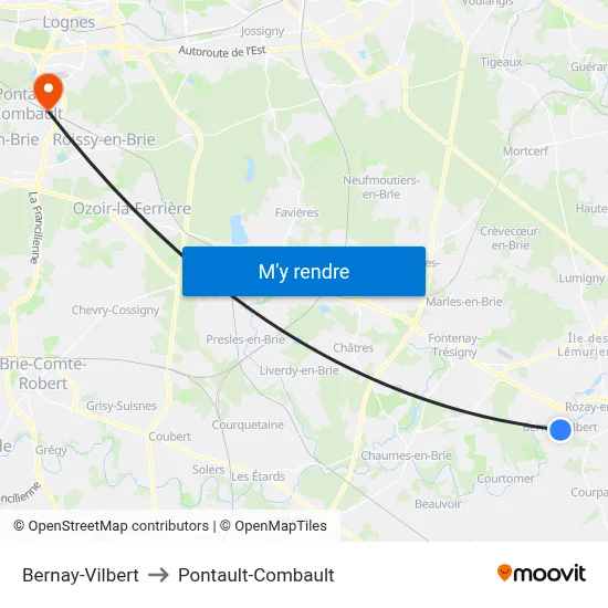 Bernay-Vilbert to Pontault-Combault map