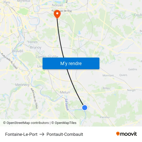 Fontaine-Le-Port to Pontault-Combault map