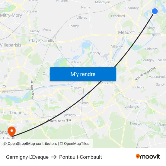 Germigny-L'Eveque to Pontault-Combault map