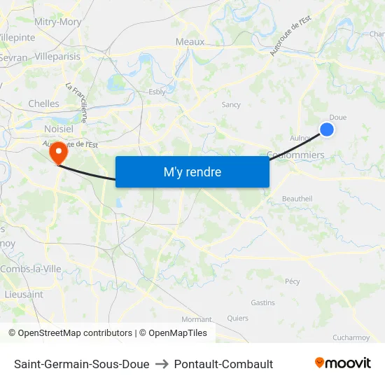 Saint-Germain-Sous-Doue to Pontault-Combault map