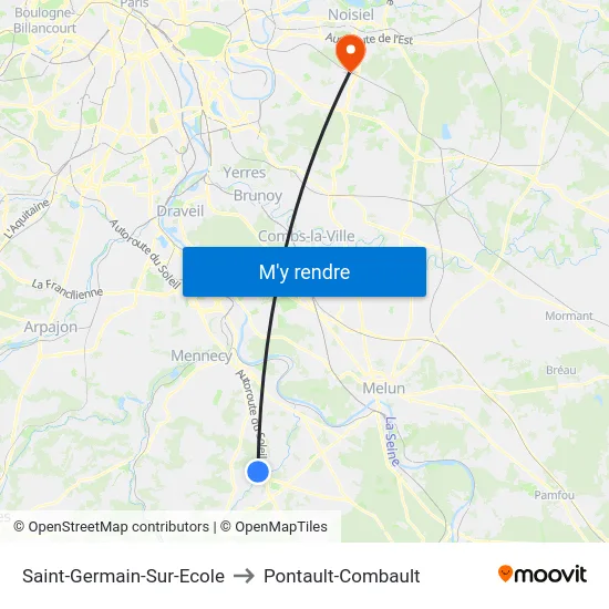 Saint-Germain-Sur-Ecole to Pontault-Combault map