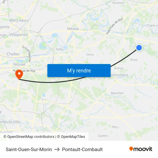 Saint-Ouen-Sur-Morin to Pontault-Combault map
