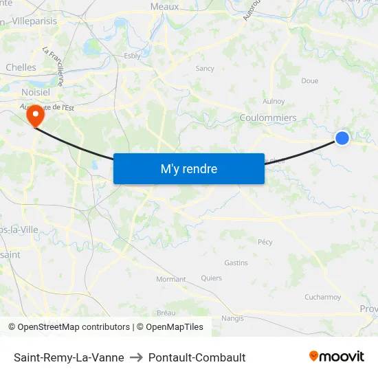 Saint-Remy-La-Vanne to Pontault-Combault map