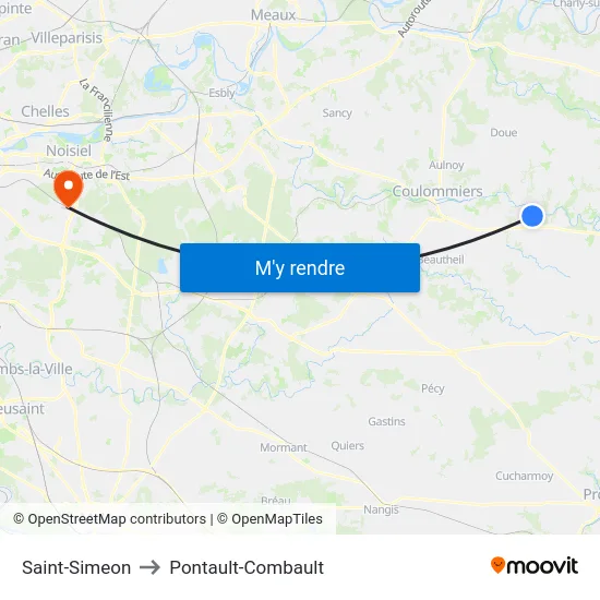 Saint-Simeon to Pontault-Combault map