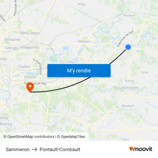 Sammeron to Pontault-Combault map