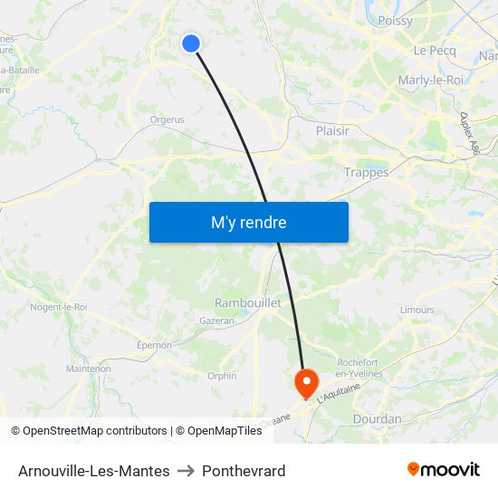 Arnouville-Les-Mantes to Ponthevrard map