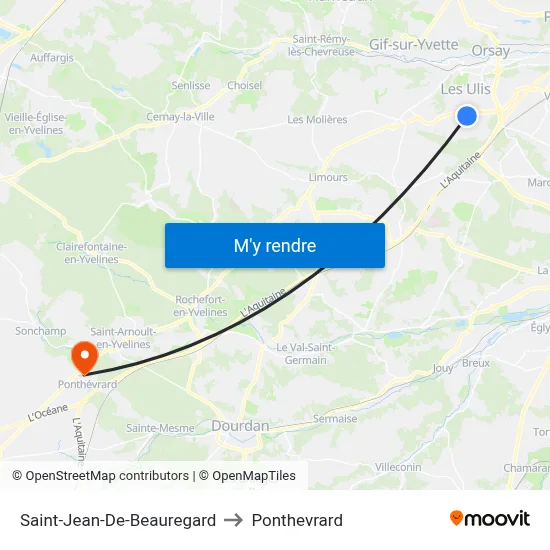 Saint-Jean-De-Beauregard to Ponthevrard map